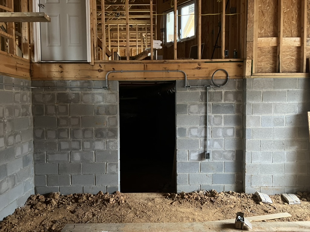 Conduit rough-in for garage receptacles
