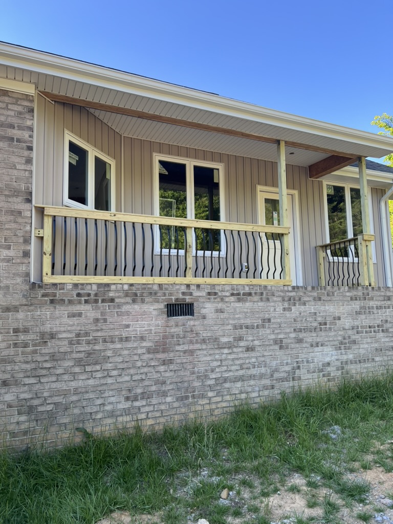 Stamped concrete porch — front view